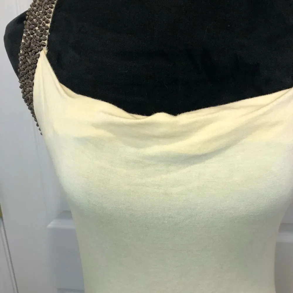 Christoper Fischer yellow beaded tank top small - Picture 2 of 9